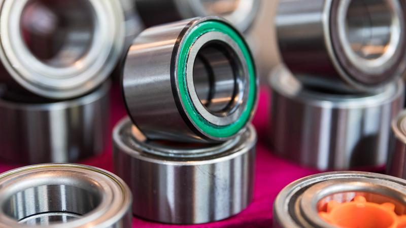 close up go industrial metal bearings